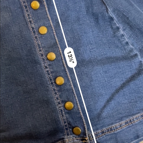 Free people a line button down Jean skirt - Picture 3 of 4